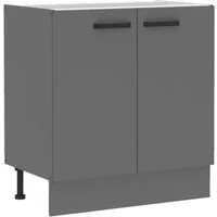 Küchen-Preisbombe Unterschrank 80 cm Küche NESSA Anthrazit Küchenzeile Küchenblock Einbauküche