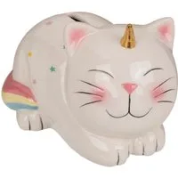 Out of the Blue Spardose Einhorn Katze Spardose Geschenk für Mädchen Sparschwein aus Keramik