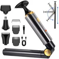 HATTEKER Körperrasierer HT-6198, Barttrimmer Bodygroomer, Rückentrimmer 4-in-1-Set Wasserdicht
