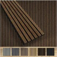 Hexim Wandpaneel, (Akustikpaneele 280x30cm Holz Grande - XXL Holzpaneele Platten Lamellen Wandverkleidung Echtholzfurnier 21mm Filz Schalldämmung MDF Braun 0,85m² Light Walnut)