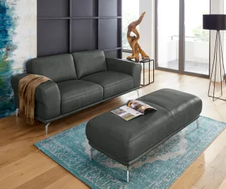 W.SCHILLIG 2-Sitzer "montanaa" mit Metallfüßen in Chrom glänzend, Breite 192 cm