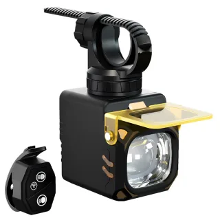 BIKIGHT Bicycle Front Light with Wireless Remote USB-C Rechargeable 8 Modes Cycling Headlight with Power Bank Waterproof