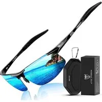 LuxusKollektion Sonnenbrille Sonnenbrille Herren Schwarzer Rahmen Blaue Linse Verspiegelt