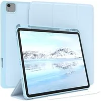 EAZY CASE Tablet-Hülle Penholder Smartcase für Apple iPad Air 13 (2024) 13 Zoll, Touchpen Stifthalterung Klappcase Anti-Kratz Tablet Tasche Hellblau