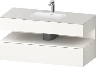 Duravit Qatego Einbauwaschtisch mit Konsolenwaschtischunterbau Weiß Supermatt 1200x550x600 mm - QA47 QA4787084840000