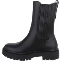Ital-Design Damen Freizeit Plateaustiefelette (84989618) Blockabsatz Plateaustiefeletten in Schwarz