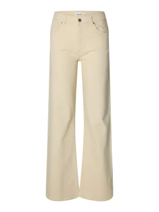 SELECTED WOMEN - SLWWIDE BEA-KORI ECRU 609 HW JEANS NOOS Ecru - Gr. - 33/32