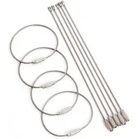 BAYLI Schlüsselanhänger Set 10 Stück Schlüsselringe aus Drahtseil [15,5cm Lang - Ø 50mm] - 1,53mm