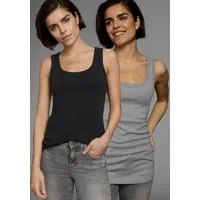 Flashlights Tanktop als stilvolles Basic für jeden Anlass, auch in großen Größen (Packung, 2er-Pack) sehr figurbetonte Passform, aus Baumwolle, mit Rundhalsausschnitt