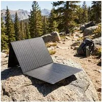 shop'n smile ideoon Solarmodul Faltbares Solarpanel 60W: Tragbares Solarladegerät, MC4 & DC, (1-St), Ösen & Karabinern für Camping