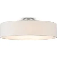 meineWunschleuchte Deckenleuchte mit Stoff Lampenschirm Weiß Ø 50cm, ohne Leuchtmittel, große Stoff-Lampe, gemütliche Deckenlampe, E14 Schlafzimmerlampe