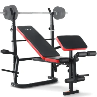 Bominfit Multifunctional Training Bench Adjustable Foldable With Leg Curler Semi-Pro Household Fitness Equipment For Squ