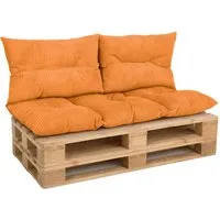 Amilian Palettenkissen Set 3-teilig Palettenauflagen für Europaletten, Balkon, Terrasse, Sitzkissen 120x60 cm + 2x Kissen 40x60 cm