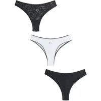 Next Brasilslip Baumwoll-Spitzenslips im 3er-Pack, Brazilian (3-St)