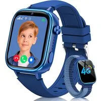 Zevelora 2025 Kinder 4G mit GPS und Telefon, SOS, IP68 wasserdichte Smartwatch (1,83 Zoll, 4G), mit Videoanrufe, Nachrichten, Schulmodus, Wecker, Kamera Schrittzähler