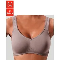 petite fleur by Lascana Soft-BH (Packung, 2 Stück) ohne Bügel, Baumwolle – auch ideal für große Größen, bequemer BH