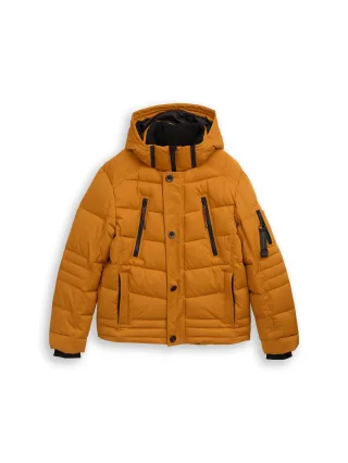 Tom Tailor - Puffer-Jacke mit abnehmbarer Kapuze Peanut Butter Brown - Gr. - XL