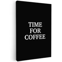OneMillionCanvasses® Leinwandbild Zitate - Briefe - Kaffee - Schwarz - Küche, Fotodruck (1 St), Wandbilder für Esszimmer, Wanddeko Bilder Küche 20x30 cm