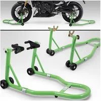 Bituxx Motorradheber Motorrad Montageständer Set Vorn+Hinten Grün, 2-tlg., MS-15896