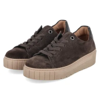 Gabor Low Sneaker - Gr. 37 - Braun - Rauleder