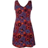 Vishes Sommerkleid Ärmelloses Blumenkleid aus Baumwolle bedruckt Hippie, Goa, Elfen Style