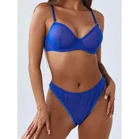 Elegant Love Set: Bügel-BH Sexy Dessous-Set – Unterwäsche für Damen (Set, 2-tlg., mit Tanga) Reizwäsche – Transparentes Mesh-BH-Set