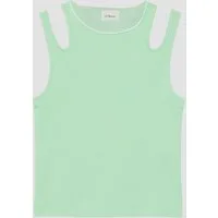 s.Oliver Muskelshirt T-Shirt Top in Rippstruktur mit Cut-outs