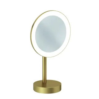 Kludi VELA R LED-Kosmetikspiegel 58995N0F Vergrößerung 3-fach, freistehend, brushed gold