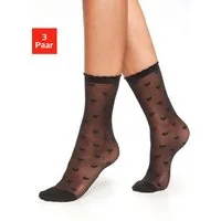 LASCANA Feinsöckchen (Packung, 3-Paar) transparent und gemustert