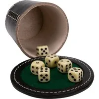 GICO Spielesammlung GICO Qualitäts Würfelbecher groß XL,Würfelteller, 6 Würfel - 5901