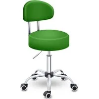 TRESKO Drehhocker Rollhocker mit Lehne, Arbeitshocker höhenverstellbar 46-58 cm, Bürostuhl mit Rollen Hocker Drehstuhl Kosmetikhocker