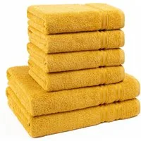 HAMMETEX Handtuch Set 6-teiliges Handtuch Set, 100% Baumwolle, Weich & Saugstark, Frottier (Set, 6-St), mit Bordüre, einfarbig, weich