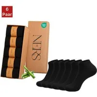 NERS Sneakersocken 6 Paar aus Bambus für Damen & Herren Kein Verrutschen, mit Komfortbund (6-Paar, 6 Paar) Premium Sneaker Socken, ohne drückende Naht, Atmungsaktiv & Weich
