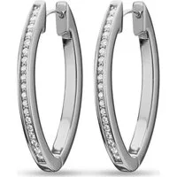 JETTE Paar Creolen JETTE Damen-Creolen 925er Silber 38 Zirkonia (Paar), ENDLESS