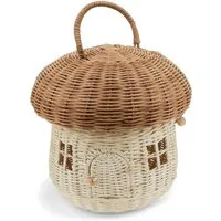 Rex London Aufbewahrungskorb Rattan Korb Pilz Ø22cm Deko Aufbewahrung Gartendeko