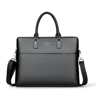 14'' Men's PU Leather Handbag Business Casual Computer Bag Briefcase FashionWaterproof Crossbody Bag