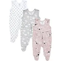 TupTam Strampler TupTam Baby Mädchen Strampler mit Fuß 3er Pack