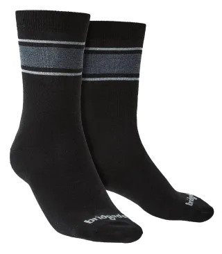 Bridgedale - Mens Liner Base Layer Merino Socken - Schwarz / Lt Grey