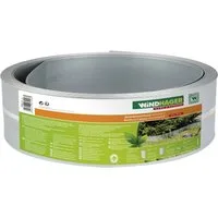 Windhager Rasenkante verzinkt, Rasenkantenband zur Beeteinfassung und Abgrenzung, LxH: 500x15 cm, Mähkante flexibel 15 cm x 5 m