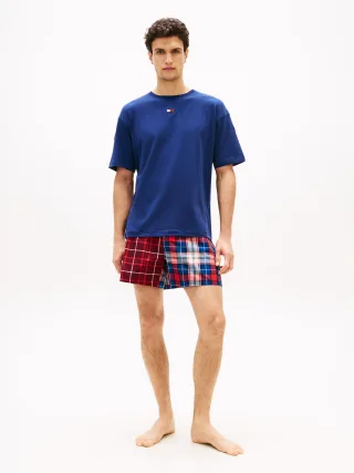 SS WOVEN SHORT PRINT SET Preppy Navy/Heritage Plaid Clash - Gr. - M