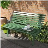 Outsunny Gartenbank 2 Sitzer Parkbank mit Rückenlehne (Sitzbank, 1-St., Balkonbank), für Garten, Balkon, Alu, 123 x 67 x 79 cm, Grün