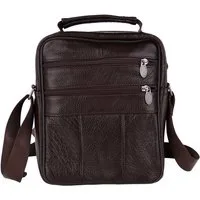 MIRROSI Schultertasche Herren Umhängetasche klein aus Echtleder (Messenger Bag), große Kapazität