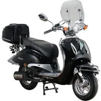 Alpha Motors Motorroller Retro Firenze Limited, 125 ccm, 85 km/h, Euro 5+, (Spar-Set, mit Topcase, Windschild und Chrom-Set), mit Lenkerschloss und Windschild
