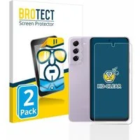 BROTECT Displayschutzfolie Schutzfolie für Samsung Galaxy S21 FE 5G (Display+Kamera), 2 Stück, Displayschutz Schutz Folie Klar Transparent