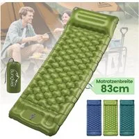 Bundviel Isomatte Luftmatratze Outdoor Camping Isomatte Selbstaufblasend Ultraleicht, 12cm Ultradicke 83cm Ultrabreite mit Fußpumpe