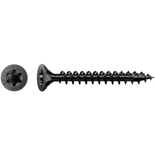SPAX Senkmultikopf T-Star Plus T20 Vollgewinde schwarz verzinkt, 200 Stück - 1191040400163