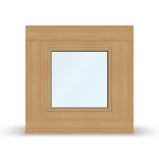 Aluminium Holz Fenster, ECO Plano, Fichte nativa, Aluschale Weiß, 510x510 mm, einteilig festverglast, individuell konfigurieren