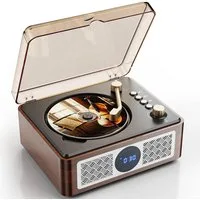 AIBISTAR Retro CD-Player mit Bluetooth, Radio & USB – Stereo, 5m Fernbedienung CD-Player (FM/USB/AUX,Plattenspieler-Design – nostalgischer Charme)