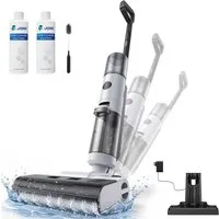 JONR Nass-Trocken-Akkusauger ED12 kabellos - 3-in-1 Wischsauger mit smarter Selbstreinigung, 200,00 W, Anti-Haarverwicklung, 200W Leistungsstarker Akku-Saugwischer für Hartböden & Tierhaare, 6mm ultranahe Kantenreinigung, 850ml großer Wassertank