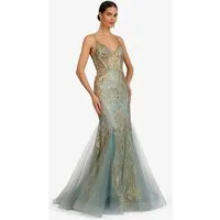 Kraimod Abendkleid mit V-Ausschnitt und Tüllsaum